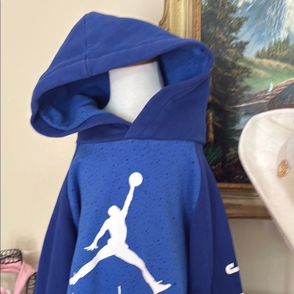 Jordan Royal Blue Hoodie with White Logo - Picture 3 of 6